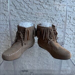 Jacobies Lava 6 lace-up fringe ankle boots size 6,5-used in good condition